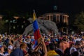 Activists gather in celebration during a protest in support of Juan Guaido, who declared himself the countryÃ¢â¬â¢s interim president